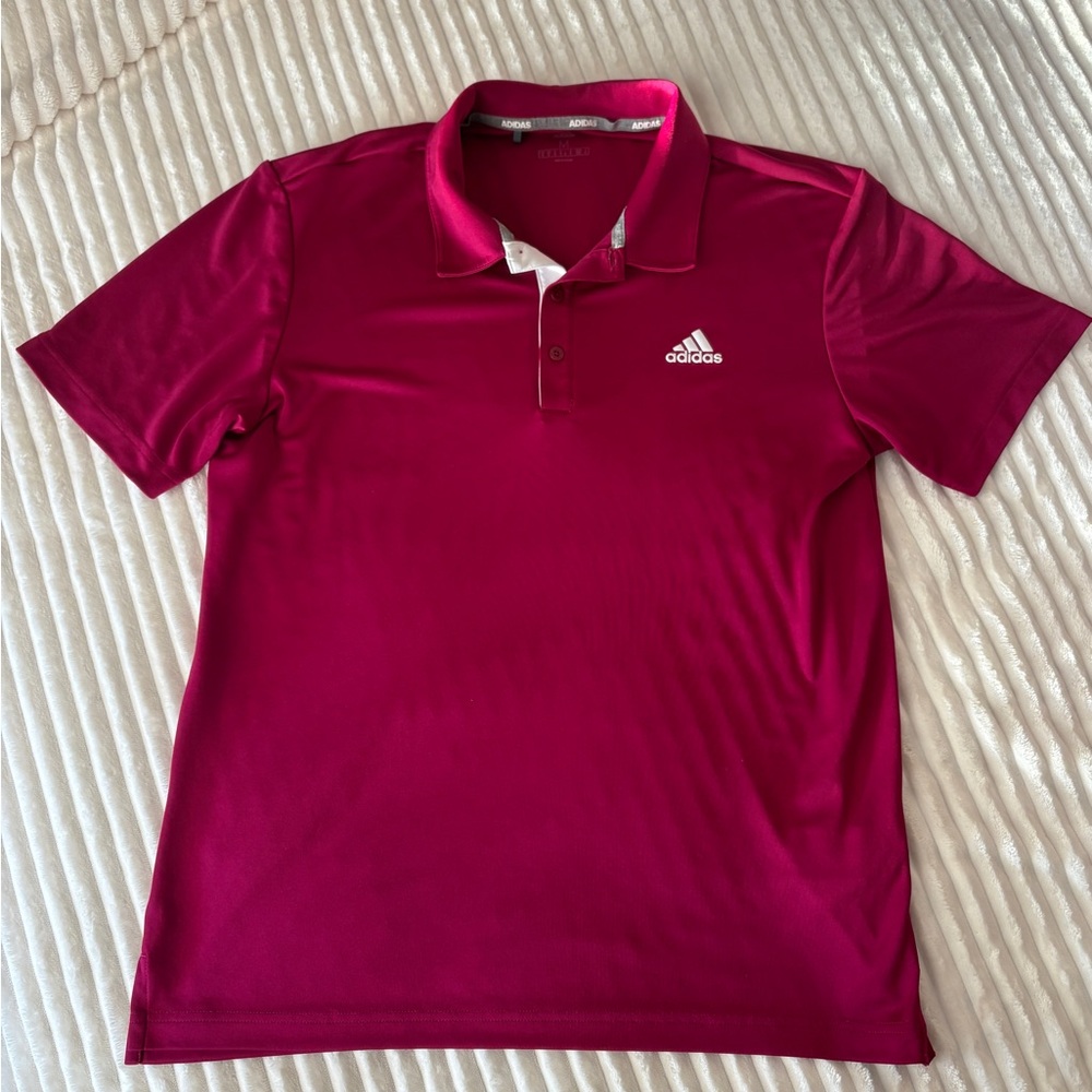 Adidas Men's Bold Red Polo Shirt